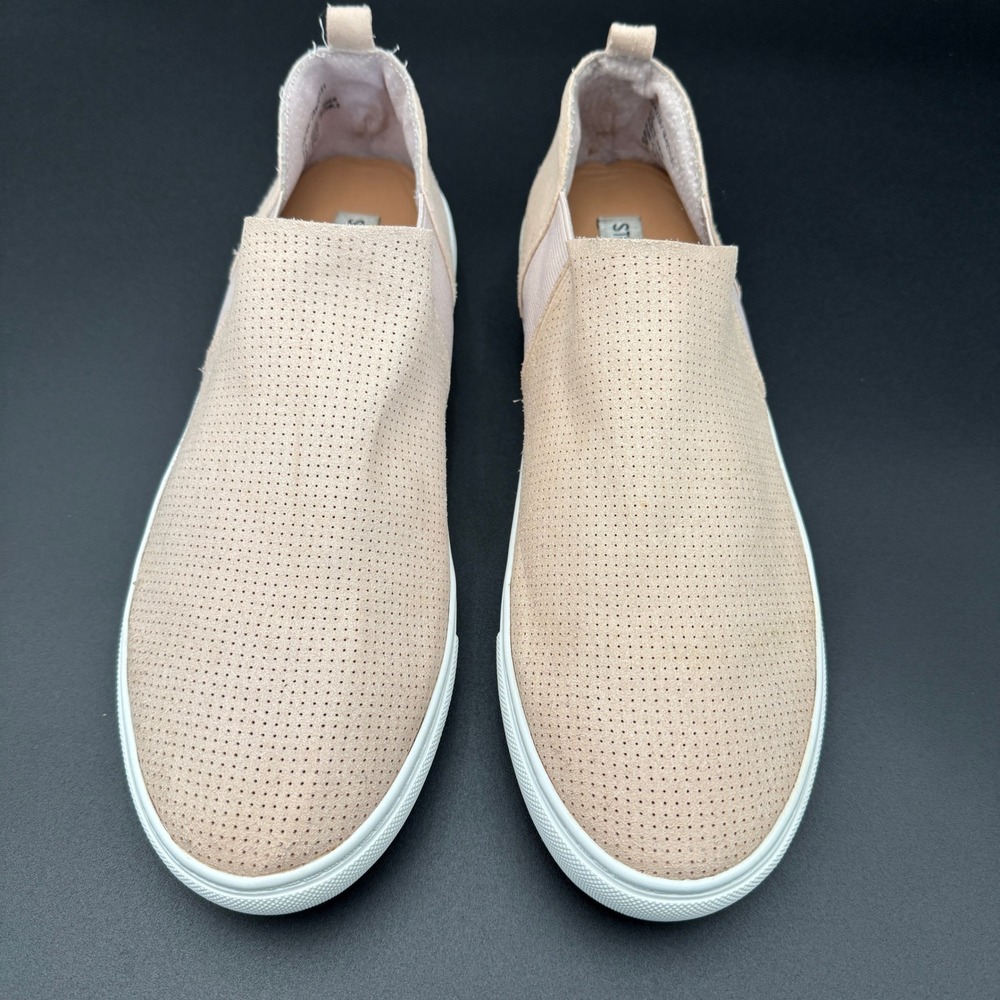 Steve Madden Women's Janzer Slip On Sneakers Pink Suede Perforated Size 10 - Picture 1 of 8